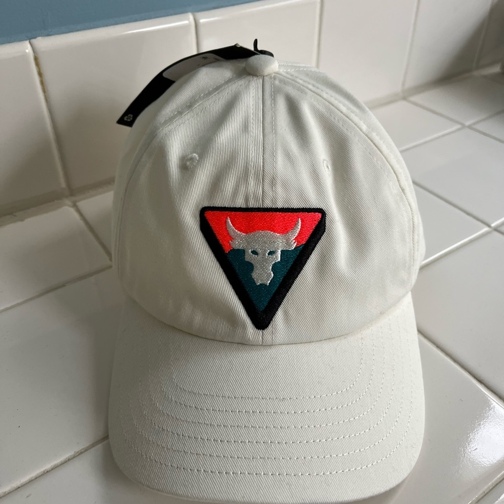 NWT UA Under Armour Project Rock Hat Cap  White Free Fit OSFM $30